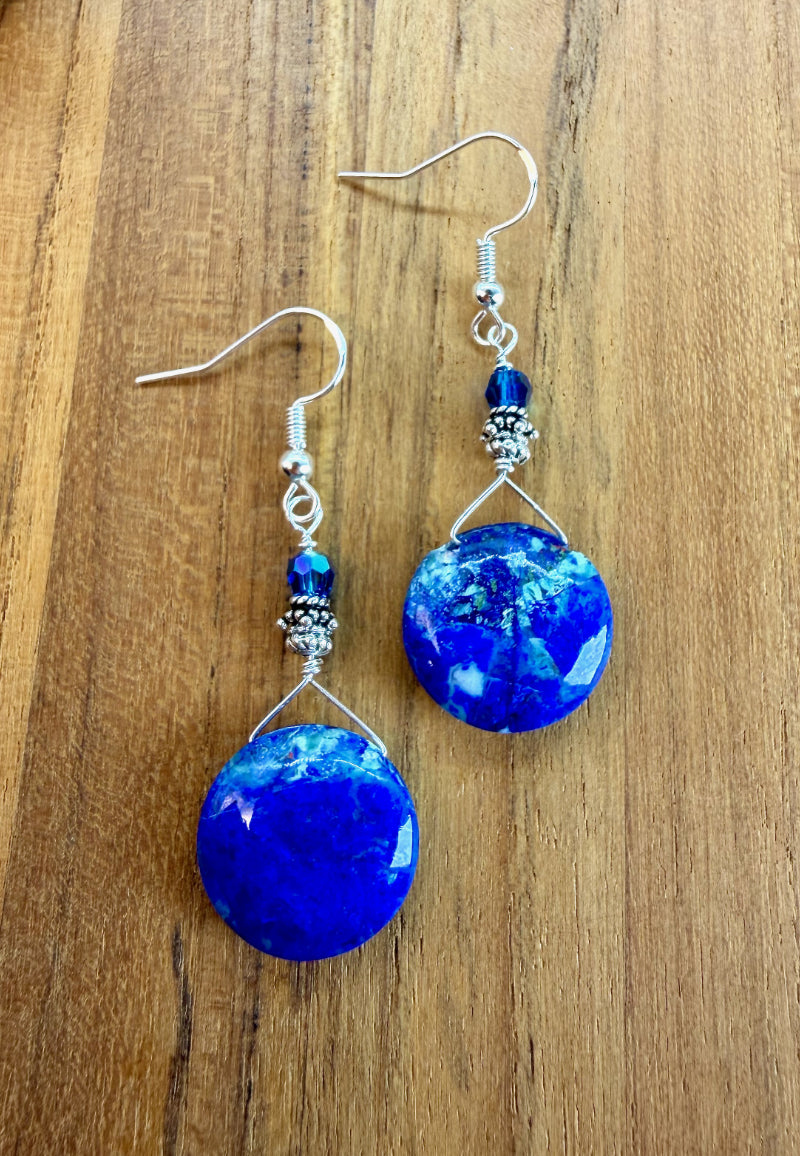 Neon Azurite Malachite Earring