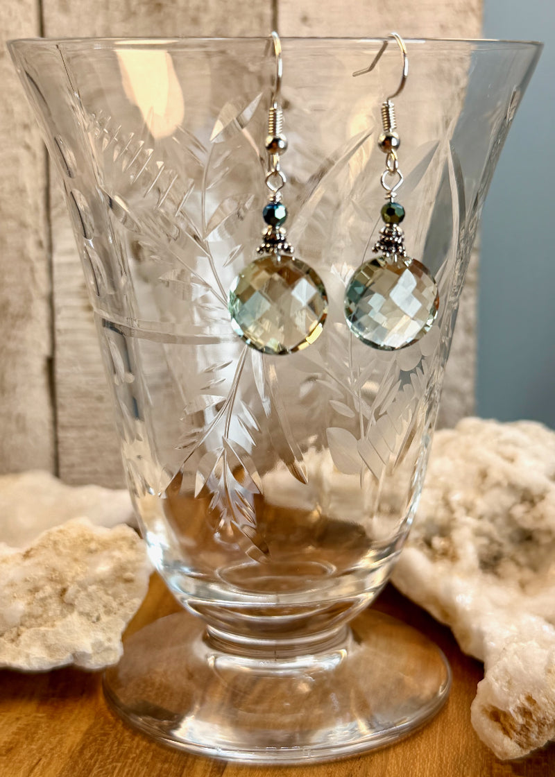 Simple Green Amethyst Earring