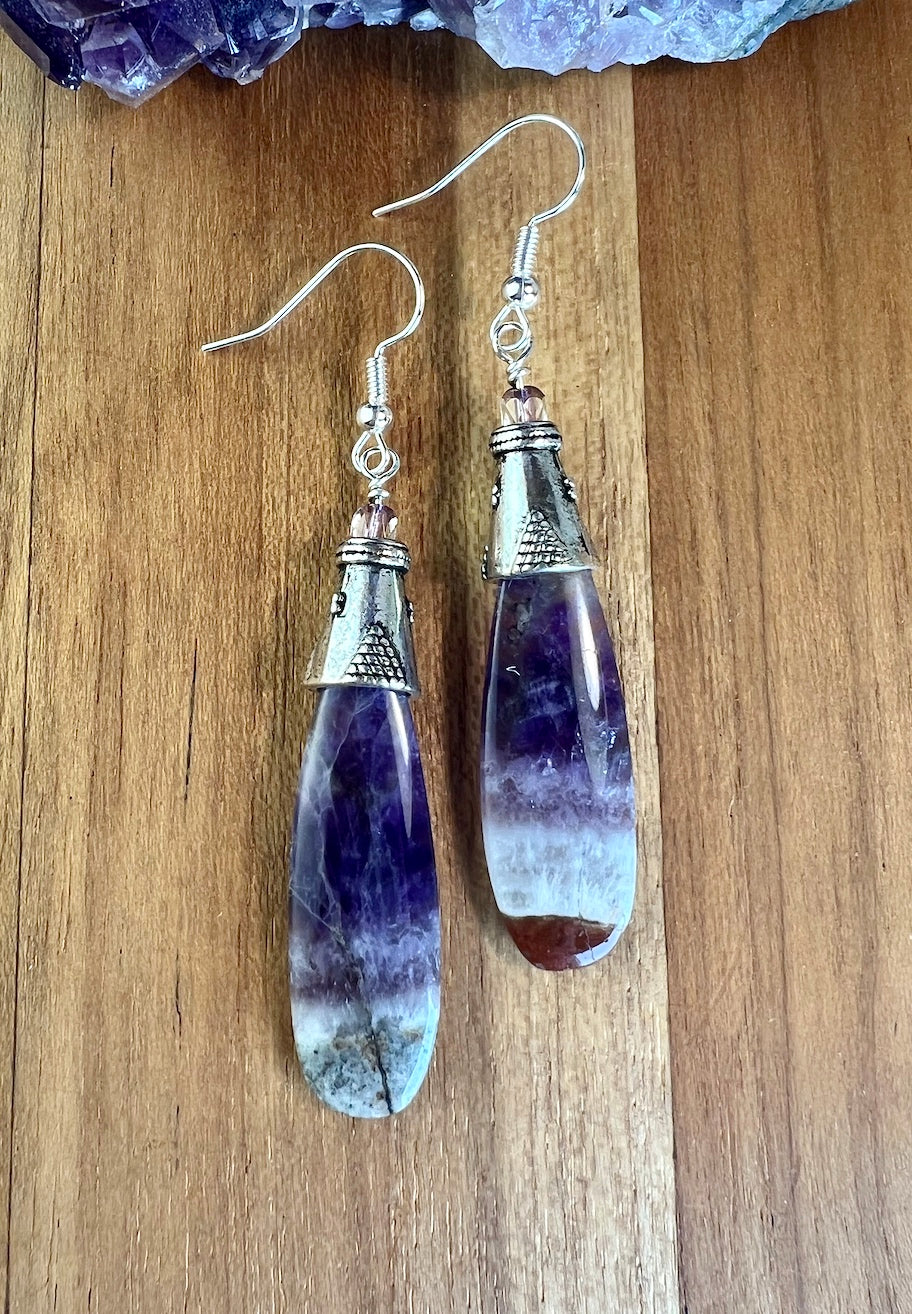 Chevron Amethyst Earring