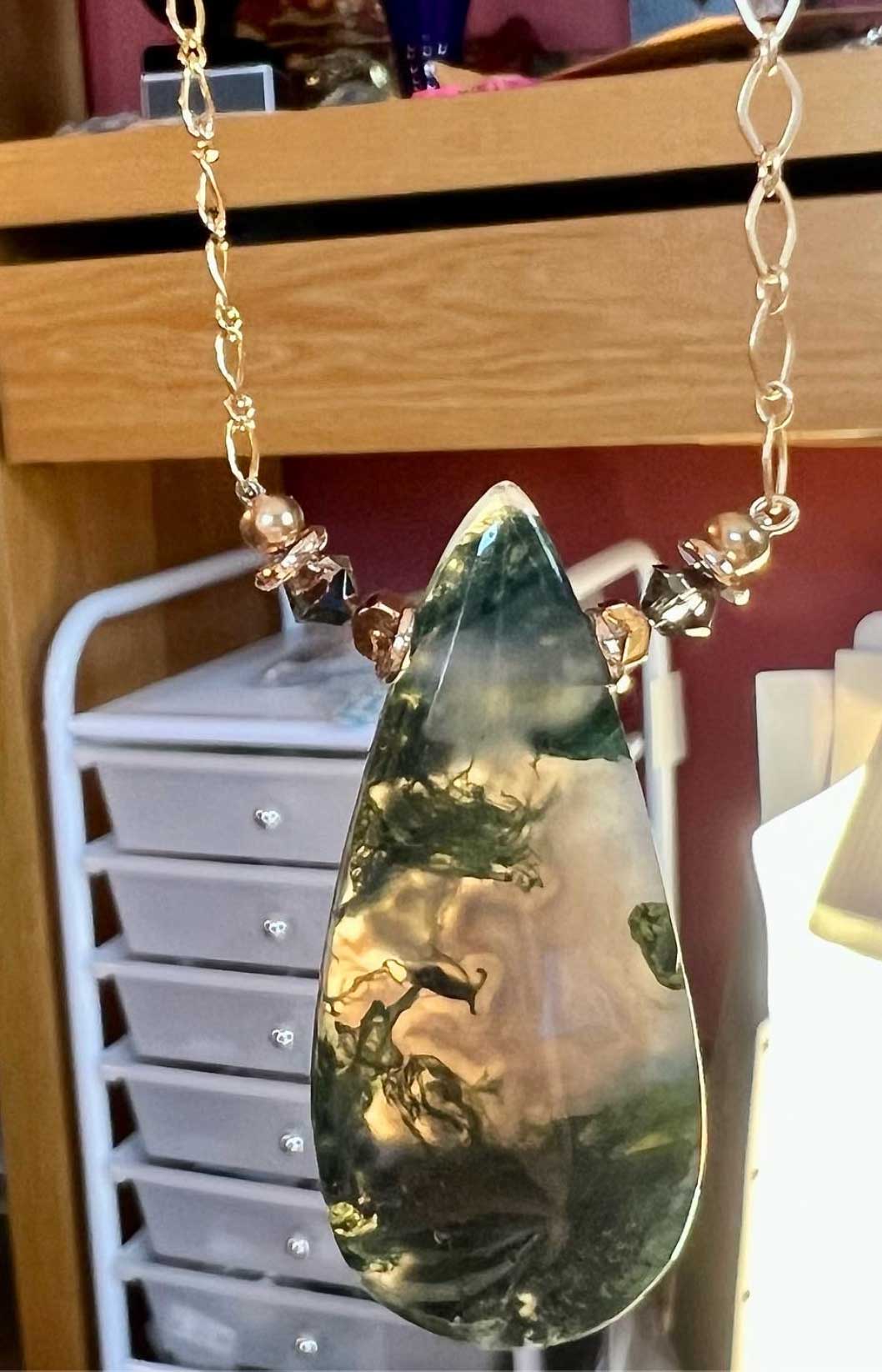 Simple Moss Agate Necklace