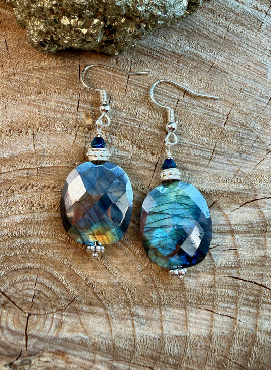 Faceted Labradorite Earring