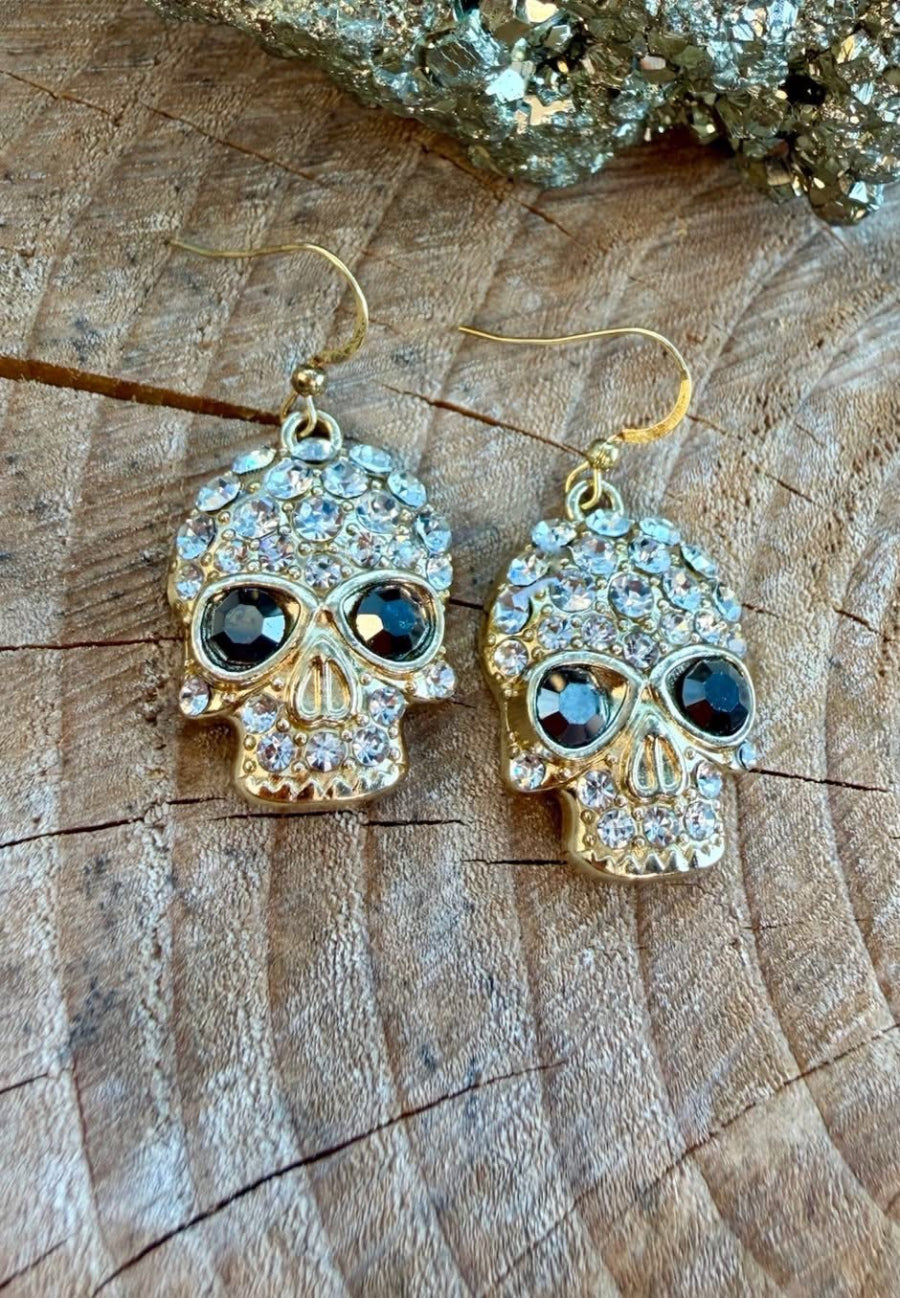 Glitzy Skull Earrings