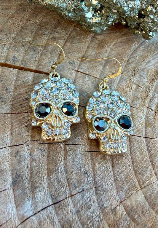 Glitzy Skull Earrings