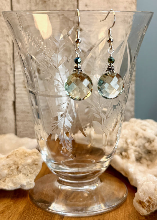 Simple Green Amethyst Earring