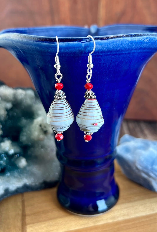 A Splash Of Red Earrings