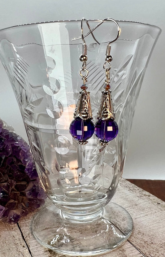 Amethyst Trumpet Earrings