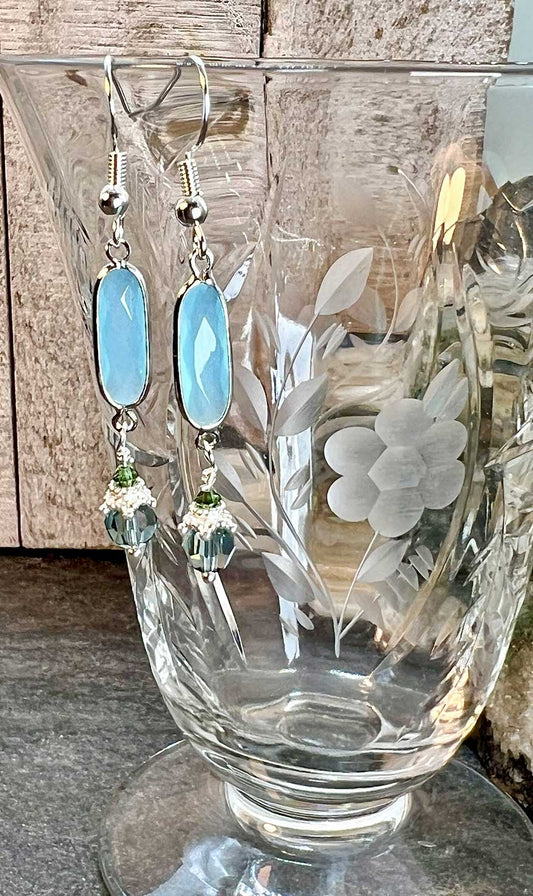 Chalcedony Blue Earrings