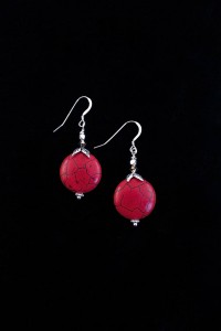 Crackling Red Earring Image