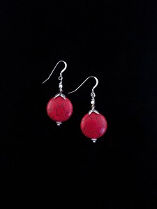 Crackling Red Earring Image