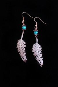 Turquoise And Copper Leaves