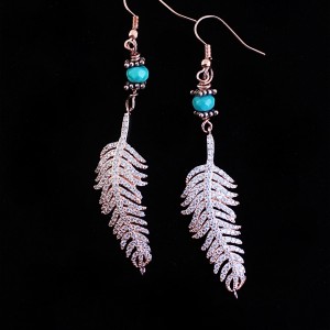 Turquoise And Copper Leaves