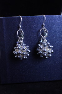 Lavender Steel Porcupine Earrings