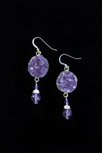 Amethyst Drusy Earrings