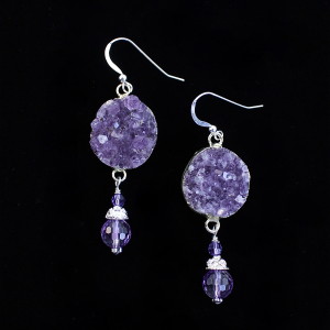 Amethyst Drusy Earrings