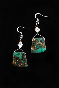 Bronzed Malachite Earring