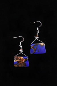 Bronzed Lapis Earrings