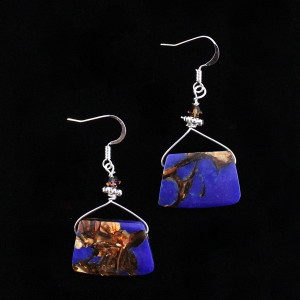 Bronzed Lapis Earrings