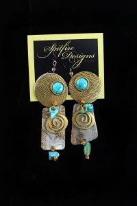 Turquoised Bronze Earrings