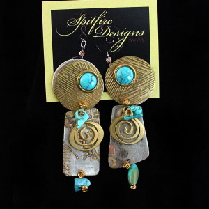 Turquoised Bronze Earrings