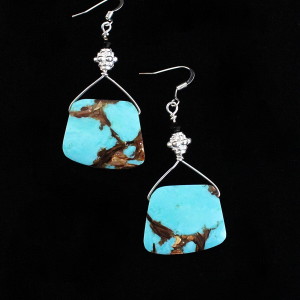 Bronzed Turquoise Earrings