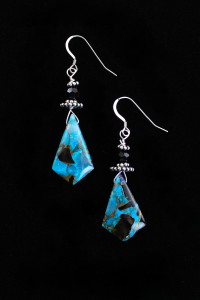 Blue Copper Obsidian Earrings