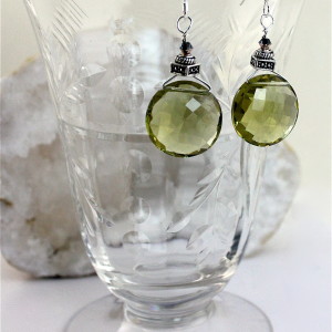 Olive Quartz Earrings