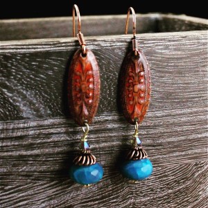 Agate Copper Dust Earrings