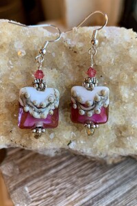 Raspberry Cream Earrings