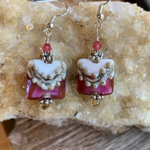 Raspberry Cream Earrings