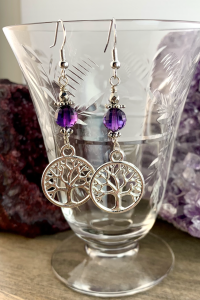 Amethyst Tree of Life Earrings