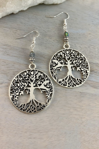 Pewter Tree of Life Earring