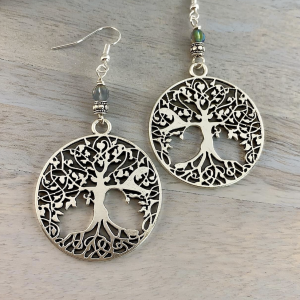 Pewter Tree of Life Earring