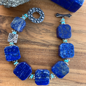 Lapis And Sterling Bracelet