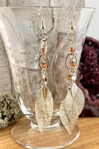 Sterling Leaves and Garnets