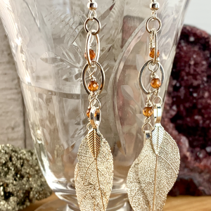 Sterling Leaves and Garnets