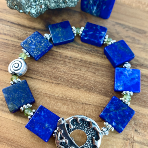 Bronze and Lapis Bracelet