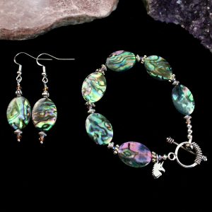 Abalone Bracelet and Earrings