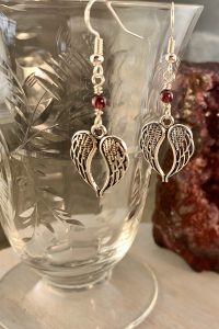 Angel Heart Wings with Garnets