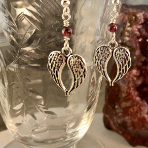 Angel Heart Wings with Garnets