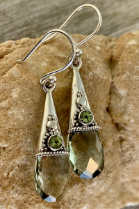 Green Amethyst Drop Earrings