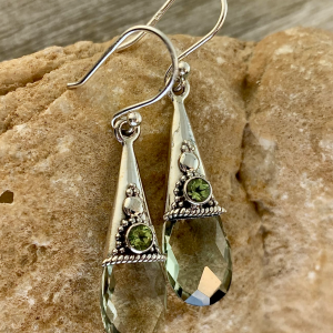 Green Amethyst Drop Earrings