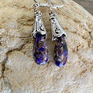 Purple Turquoise Earrings