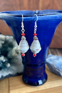 A Splash Of Red Earrings