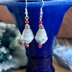 A Splash Of Red Earrings