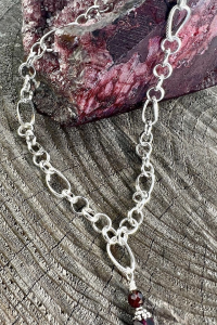 Sterling Anklet With Garnets