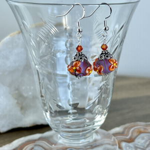 Glass Flower Earrings