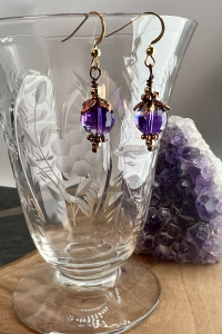 Amethyst And Copper Earrings