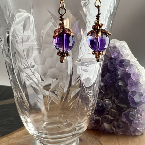 Amethyst And Copper Earrings