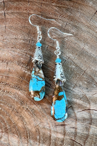 Turquoise Earrings With Pyrite